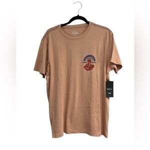 NWT RVCA Men's Brown Graphic Tee Large Slim Fit